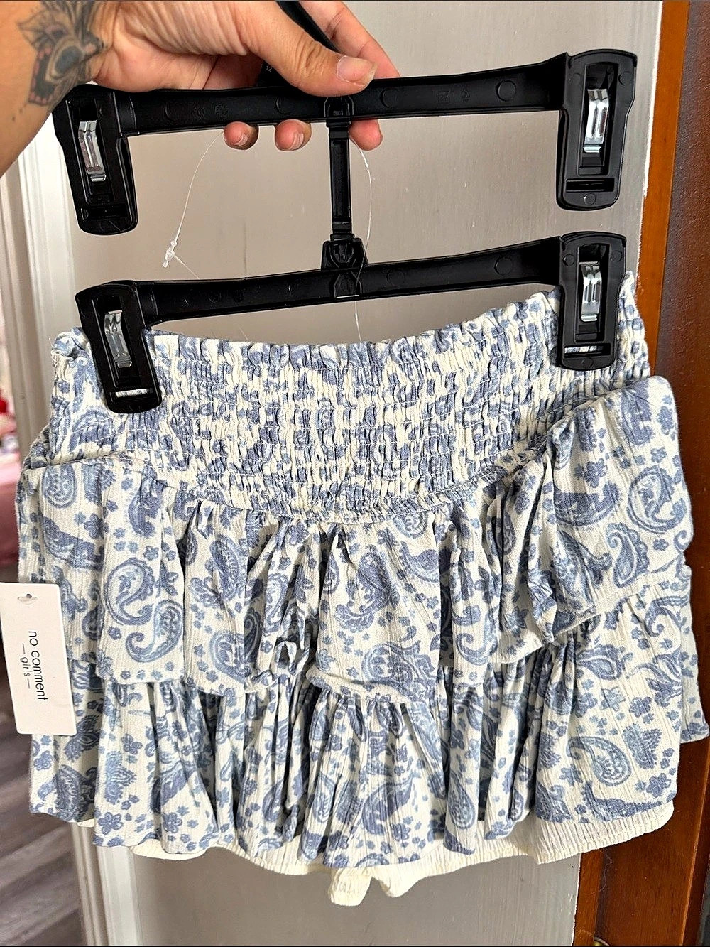 J.Crew Blue & White Paisley Mini Skirt NWT